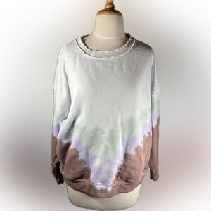 Free People Movement Ombre Metti Crew Sweatshirt in the chamoix combo color.